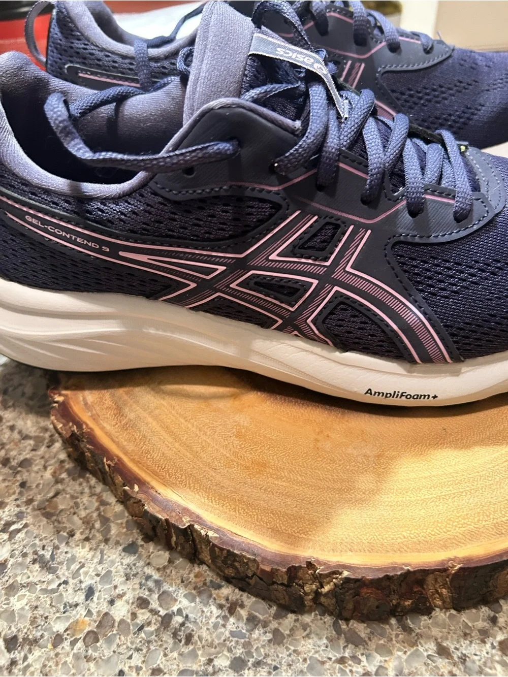 ASICS Women's Dark purple Athletic Shoes with Pink Trim